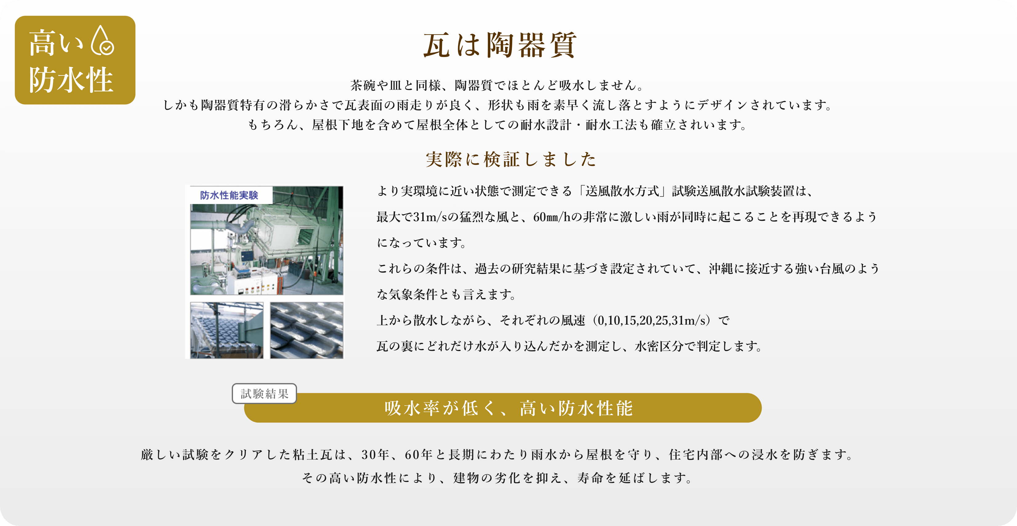 高い防水性についての画像