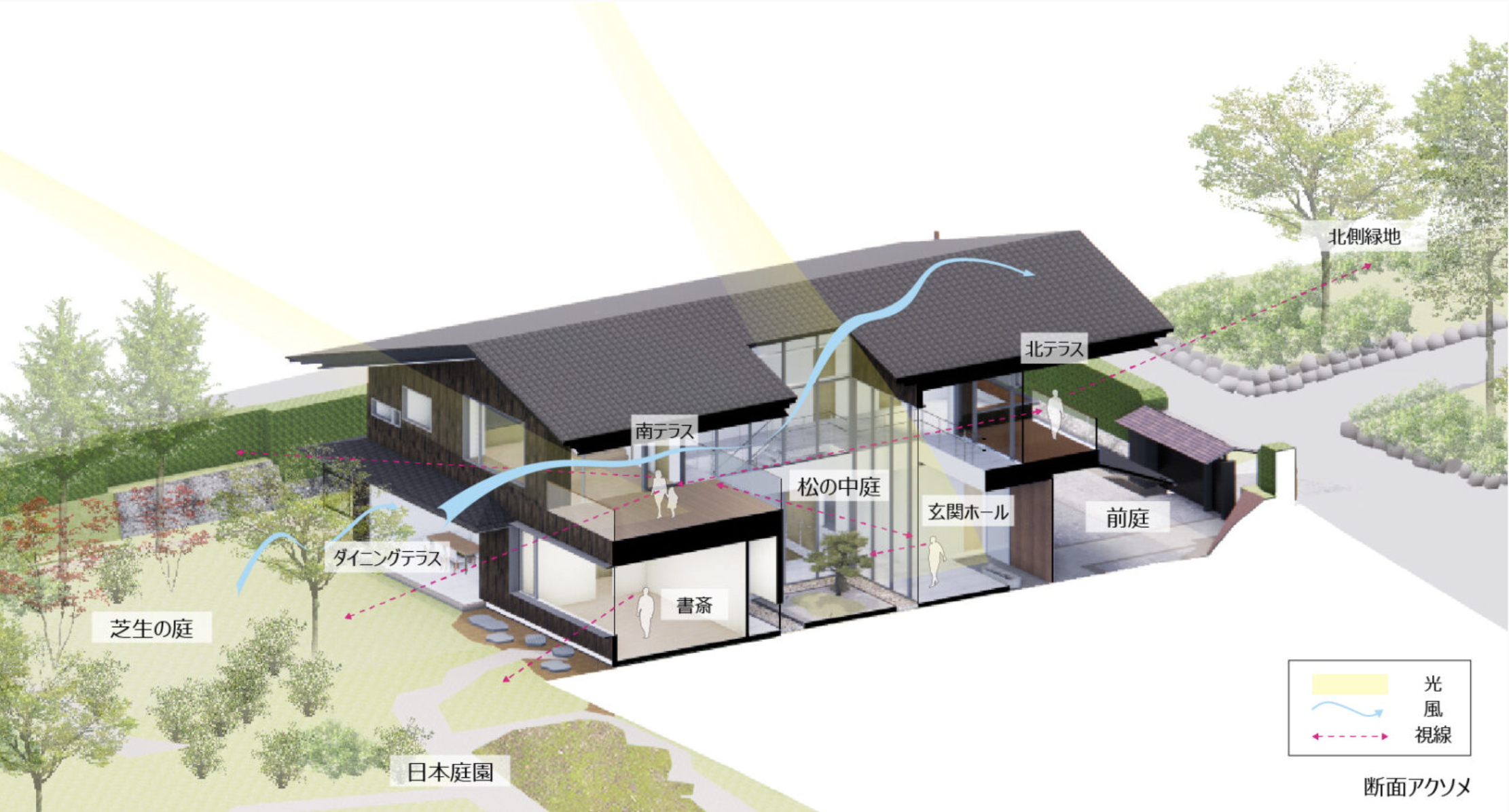 古き庭を受け継ぎ、水平にひらく瓦屋根。NSDAt『日本庭園のある住宅』に宿る新旧の景色